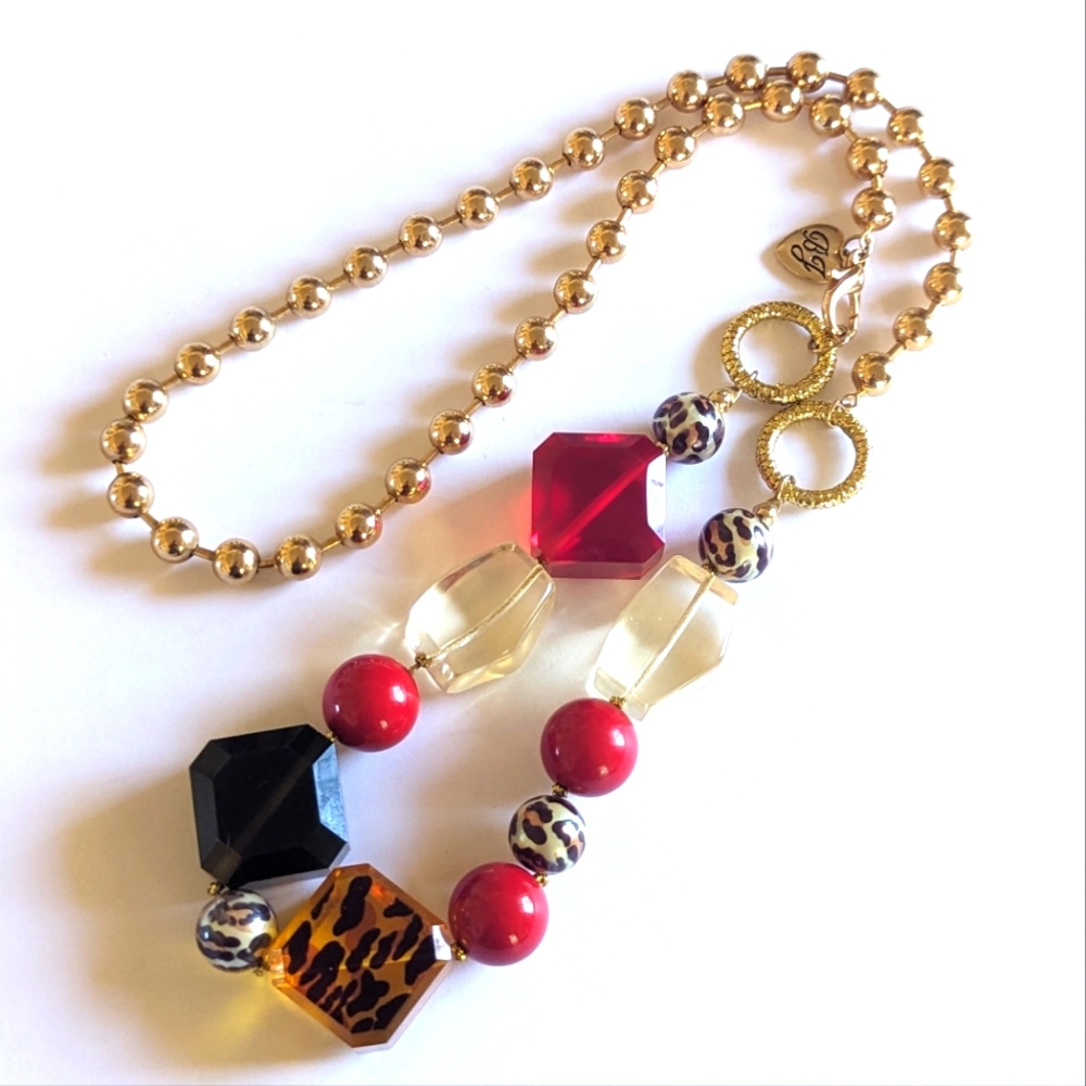 Betsey Johnson Vintage Chunky Necklace 💕 Beads 36" Drop